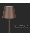 4W LED vloerlamp, oplaadbaar - IP54, Cortenkleurig, touch dimbaar, verstelbare hoogte 50-130cm, USB-opladen