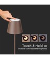 4W LED vloerlamp, oplaadbaar - IP54, Cortenkleurig, touch dimbaar, verstelbare hoogte 50-130cm, USB-opladen