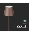 4W LED vloerlamp, oplaadbaar - IP54, Cortenkleurig, touch dimbaar, verstelbare hoogte 50-130cm, USB-opladen