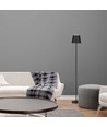 4W LED vloerlamp, oplaadbaar - Touch dimbaar, USB, IP54, zwart, in hoogte verstelbaar 50-130cm, incl. lichtbron