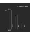 4W LED vloerlamp, oplaadbaar - Touch dimbaar, USB, IP54, zwart, in hoogte verstelbaar 50-130cm, incl. lichtbron