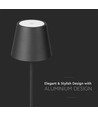 4W LED vloerlamp, oplaadbaar - Touch dimbaar, USB, IP54, zwart, in hoogte verstelbaar 50-130cm, incl. lichtbron