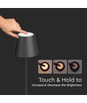 4W LED vloerlamp, oplaadbaar - Touch dimbaar, USB, IP54, zwart, in hoogte verstelbaar 50-130cm, incl. lichtbron