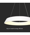 48W LED designer hanglamp, dimbaar - Ø48,5cm, 360 graden, wit, rond, incl. lichtbron