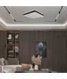 38W LED designer plafondlamp - 4000K, 4000lm, IP20, zwart/wit, vierkant/rond