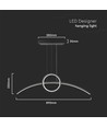 36W LED designer hanglamp - Zwart, 3200lm, 4000K, 360 graden lichtbundel