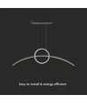 36W LED designer hanglamp - Zwart, 3200lm, 4000K, 360 graden lichtbundel