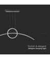 36W LED designer hanglamp - Zwart, 3200lm, 4000K, 360 graden lichtbundel