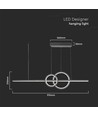 17W LED pendellamp, zwart design - 1500lm, 4000K, Ø91,5cm, IP20, geïntegreerde LED