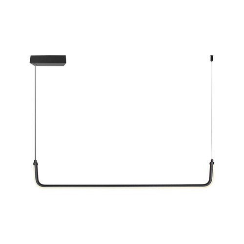 12W U-vormige LED pendellamp - 4000K, zwart, 1200lm, 360 graden licht, 90,5 x 14cm