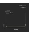12W U-vormige LED pendellamp - 4000K, zwart, 1200lm, 360 graden licht, 90,5 x 14cm