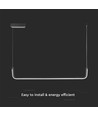 12W U-vormige LED pendellamp - 4000K, zwart, 1200lm, 360 graden licht, 90,5 x 14cm
