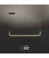12W U-vormige LED pendellamp - 4000K, zwart, 1200lm, 360 graden licht, 90,5 x 14cm