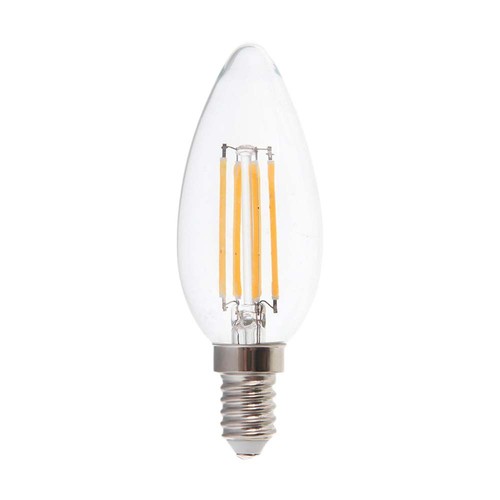 E14 5,5W LED filament kaarslamp - Dimbaar, helder glas