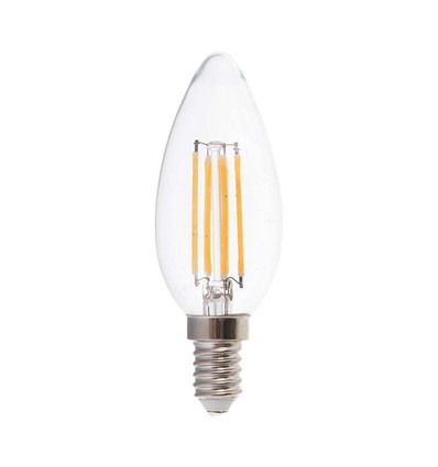 E14 5,5W LED filament kaarslamp - Dimbaar, helder glas, 110lm/W
