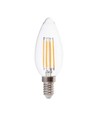 E14 5,5W LED filament kaarslamp - Dimbaar, helder glas, 110lm/W