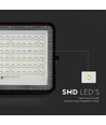 120W LED breedstraler op zonne-energie met paneel - 1200lm, IP65, incl. afstandsbediening, zwart, buiten