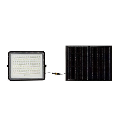 20W LED breedstraler op zonne-energie - IP65, 4000K, zwart, incl. zonnepaneel en afstandsbediening