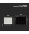 20W LED breedstraler op zonne-energie - IP65, 4000K, zwart, incl. zonnepaneel en afstandsbediening