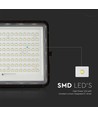 20W LED breedstraler op zonne-energie - IP65, 4000K, zwart, incl. zonnepaneel en afstandsbediening