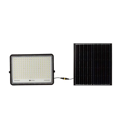 30W LED breedstraler op zonne-energie, 6400K - 2600lm, IP65, incl. zonnepaneel en afstandsbediening, aluminium