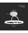 38W LED plafondlamp metaal - Ø50cm, wit, dubbel rond design, 4000lm, 3000K, IP20