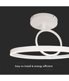 38W LED plafondlamp metaal - Ø50cm, wit, dubbel rond design, 4000lm, 3000K, IP20