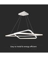 48W LED Metaalplafondlamp - 600x600xH1200mm, 4000K, wit, TRIAC dimbaar