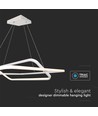 48W LED Metaalplafondlamp - 600x600xH1200mm, 4000K, wit, TRIAC dimbaar