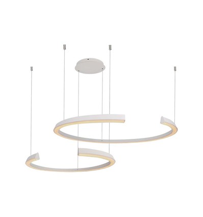 48W LED design hanglamp - Wit, 4000K, Triac dimbaar, twee halve manen