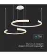 48W LED design hanglamp - Wit, 4000K, Triac dimbaar, twee halve manen