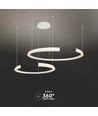 48W LED design hanglamp - Wit, 4000K, Triac dimbaar, twee halve manen