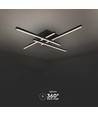 38W LED metalen plafondlamp - 850x850xH105mm, 3000K, zwarte behuizing
