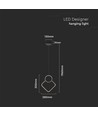 12W LED hanglamp, wit ruit-design - 105lm/W, 28x180cm, moderne kroonluchter