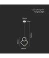 12W witte hanglamp - 28x180cm, 3000K, modern ruit design, incl. lichtbron