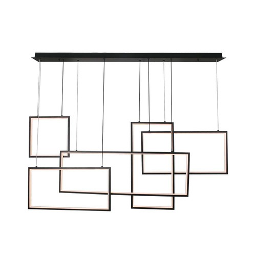 45W LED designer pendellamp - 120cm, 4800lm, zwart, warm wit, IP20