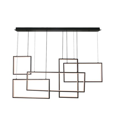 45W LED designer pendellamp - 120cm, 4800lm, zwart, warm wit, IP20