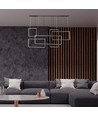 45W LED designer pendellamp - 120cm, 4800lm, zwart, warm wit, IP20