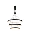 46W LED pendellamp met 3 ringen, dimbaar - 4900lm, 3000K, zwart, modern design