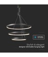 46W LED pendellamp met 3 ringen, dimbaar - 4900lm, 3000K, zwart, modern design