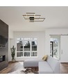 47W LED plafondlamp - L90xW67cm, 3000K, dimbaar, zwarte afwerking, decoratieve binnenverlichting