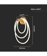 37W Designer LED wandlamp - Goud, Ø35cm, 3940lm, 3000K, IP20