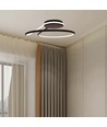 54W LED designer hanglamp, dimbaar - Zwart, 4000K, 5330lm, ronde abstracte vorm