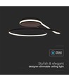 54W LED designer hanglamp, dimbaar - Zwart, 4000K, 5330lm, ronde abstracte vorm