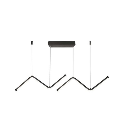 100cm 12W LED hanglamp - Double zig-zag design, 4000K, zwarte afwerking