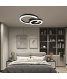 20W LED designer plafondlamp - Twee overlappende ringen, Ø45cm, zwart, 3000K, 105lm/W