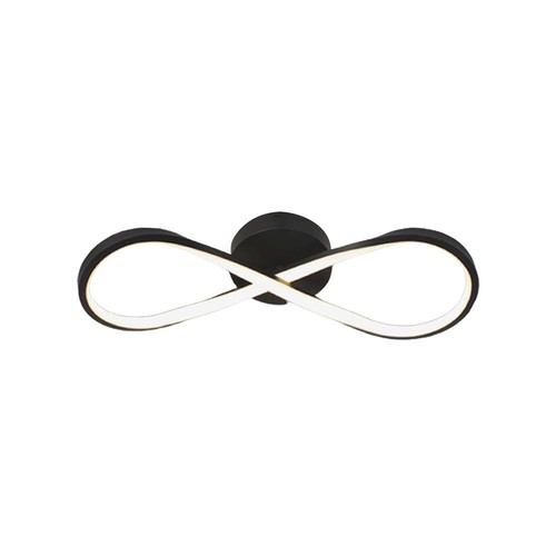 24W Infinity LED designerlamp - 3000K, zwart, 360 graden, wand/plafondlamp