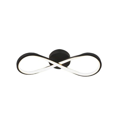 24W Infinity LED designerlamp - 3000K, zwart, 360 graden, wand/plafondlamp