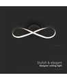 24W Infinity LED designerlamp - 3000K, zwart, 360 graden, wand/plafondlamp