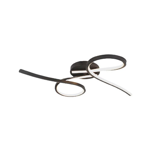 24W LED designer plafondlamp - 2560lm, 3000K, zwart, 360 graden lichtstraling